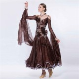 B-14123 National standard modern competition dress new adult long plus size ballroom waltz dance dress for sale