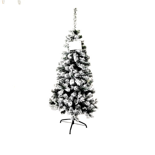 Pre-Lit Slim White Giant Snow Flocked Christmas Trees With Ornament