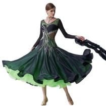 B-19176 Modern dance wear women ballroom dance costumes waltz performance uniforms ball dance dress ink painting big skirt dress