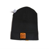 Wholesale custom winter knitted beanie with leather patch