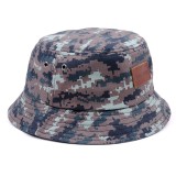 Custom camouflage leather patch adult bucket hat