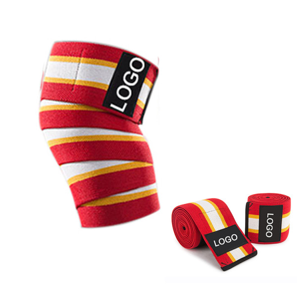 Customized Color Adjustable Long Knee Squat Straps for Compression Weightlifting cross training Knee Staps Wraps