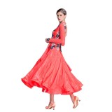 B-18479 New modern dance performance dress national standard friendship competition Ballroom dance dress pearl silk swing dress