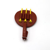 High Quality Round Shape 5 Tees Leather Golf Tee Holder for Golfer