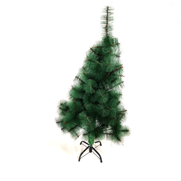 Pre-Lit Gold Slim Yellow Green Giant PE Mixed PVC Christmas Trees With Ornament