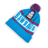 Bulk pom pom knit jacquard winter beanie caps and hats made in china