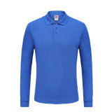 Mens Performance Polo Shirts 220GSM Custom Logo Long Sleeve Polo Shirt With Your Design Mens Cotton Polo Shirts