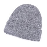 Running acrylic plain gray beanie hat without pompom
