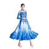 B-18438 British imported Popular Elegant Ballroom Latin Dance Dress Hot Sale High Quality Long Ballroom Dancing Dress For Sale