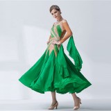 B-19289 Carnival new national standard ballroom dresses latin dance competition ballroom dance waltz dress pearl silk skirt
