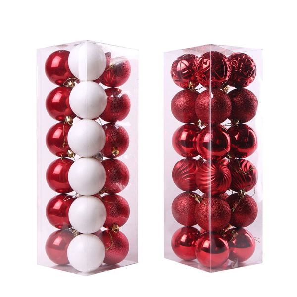 High Quality Christmas Tree Decoration Colorful 6Cm Round Christmas Ornament Balls Plastic