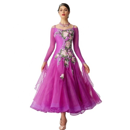 B-2047 High-end new ballroom dance competition dresses modern waltz tango dance dress elegant latin dance dress for sale