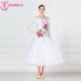 B-15159 White ballroom fancy dress competition, Ballroom dance dress for adults women