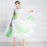 B-18204 Gradual chiffon long ballroom dancing dress swing women's Waltz dress for ballroom dancing for children