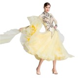 B-18180 Ready Made Ballroom Dance Competition Dresses Perfect Custom Made Stand Long Ballroom Dancing Dress For Children