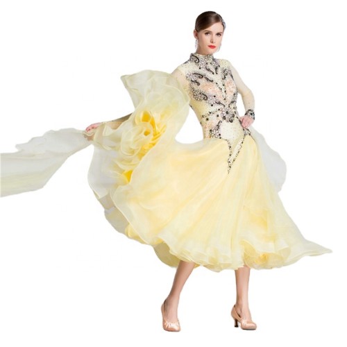 B-18180 Ready Made Ballroom Dance Competition Dresses Perfect Custom Made Stand Long Ballroom Dancing Dress For Children