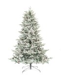 Prelit 6ft 7ft 8ft Artificial White PVC Tips Xmas Tree Christmas tree Green with Wood Trunk and Pine Cone