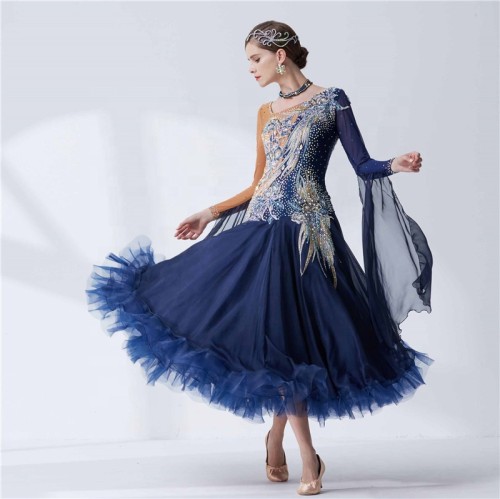 B-19421 High-end Custom-made Modern Waltz Tango Ballroom Dance Dress, Smooth Ballroom Dress, Ballroom Dress For Sale