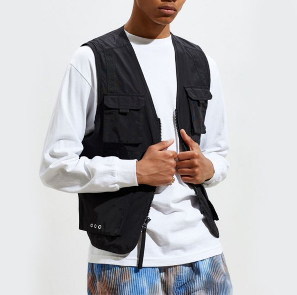 Wholesale Custom logo high quality Man biker Vest with Pockets utility vest