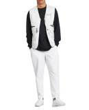 fashion wholesale custom white cargo utility biker vest with many pockets