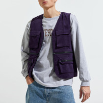 Mens custom fashion wear zip pockets nylon utility vest