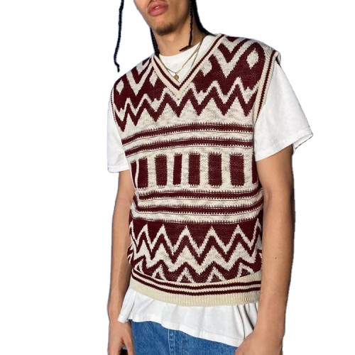 Metro custom logo high quality mens clothing knit sweater vest