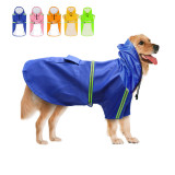 Pet small clothes large raining coat jacket strip hoodie poncho reflective puppy jumpsuit wear with custom big dog raincoats