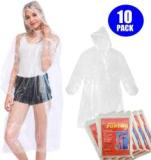 Clear Emergency Raincoat Waterproof Disposable Rain Poncho with Hood Thick Raincoat for Men Women