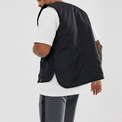 OEM wholesale mens fashion sleeveless gilet mens black regular fit cargo utility vest