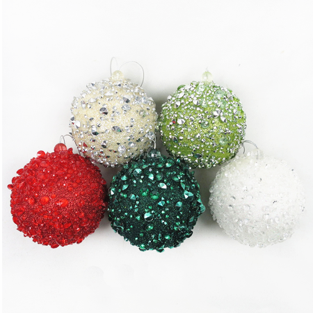 Wholesale custom colorful glitter shiny Christmas Ornaments ball