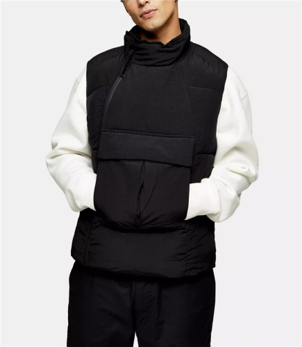 Custom men fashion black sleeveless sport padded winter gilet jacket