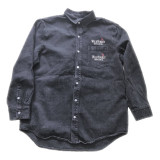 10 Oz Washed Long Sleeve Work Denim Shirt For Men