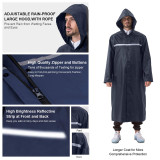 Adult Custom Hiking Thickened Travel Waterproof Best Tear Resistance Bike reflective black rain coat men raincoats