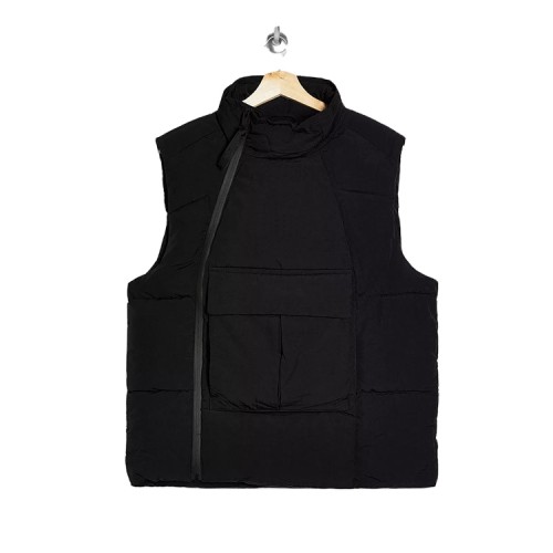 Custom men fashion black sleeveless sport padded winter gilet jacket