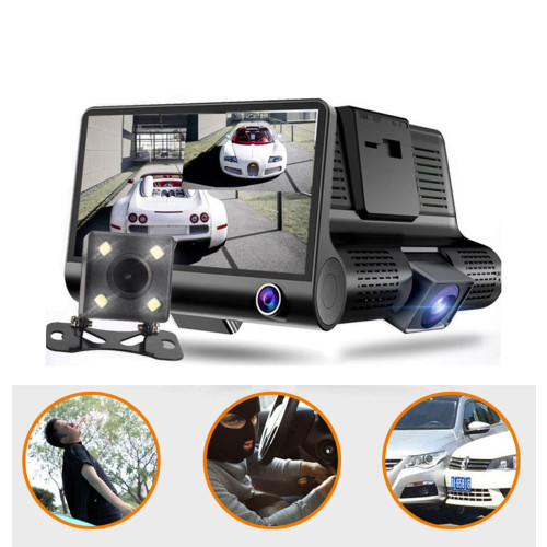 Car DVR 3 Cameras 170 degree len angle G sensor dash camera