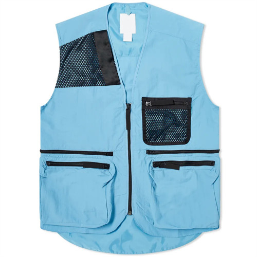 100% Nylon Custom Cargo Vest Men Chest Pocket 5 Front Pockets Zipper Closure