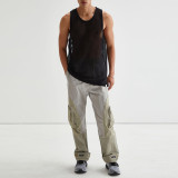 New collection men cotton mesh tank top sleeveless style wholesale