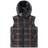 Metro Goose Down Fill Custom Vest Men Drawstring Hooded 2 Side Pockets Wholesale