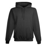Custom Men's High Quality Blank Black Polyester Uniform Pullover Sweatshirt Embroidered Hoodie