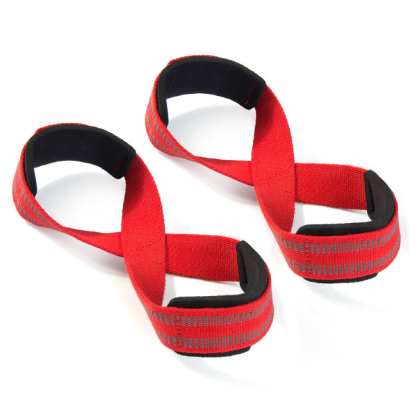 Power Grip Custom Logo Powerlifting Gym Wrist Straps Cross Training Figure 8 Weight Lifting Straps