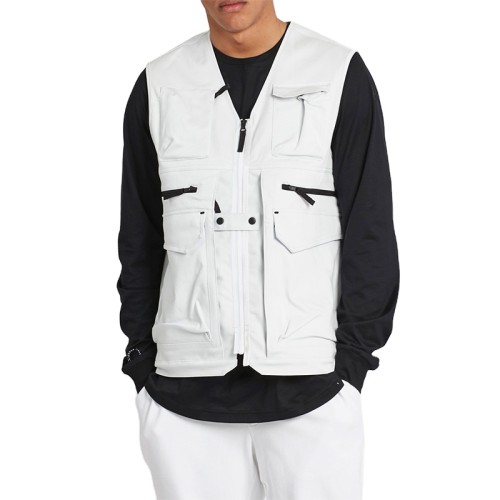 fashion wholesale custom white cargo utility biker vest with many pockets