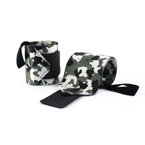 Black Stretch Breathable Elastic Power Lifting Custom Camo Wrist Wraps For Gym With Thumb Loop
