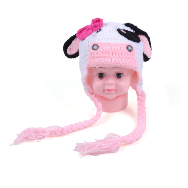 fashion Baby Cotton Knitted Caps Kid Fashion Warm Winter Hat With Pom Pom
