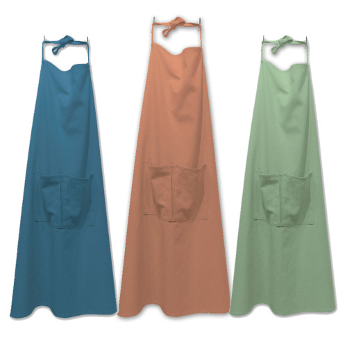 High quality adjustable bib apron with pockets Morandi apron blue aprons with logo custom in cotton