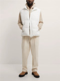 Puffer gilet for men high collar welt pocket with zip up front