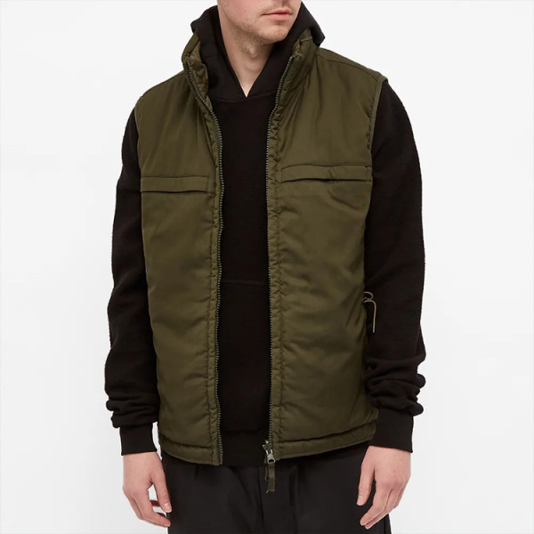 Reversible Custom Waterproof Vest Men Chest Pocket 4 Front Pockets Funnel Neck