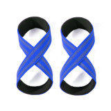 Power Grip Custom Logo Powerlifting Gym Wrist Straps Cross Training Figure 8 Weight Lifting Straps