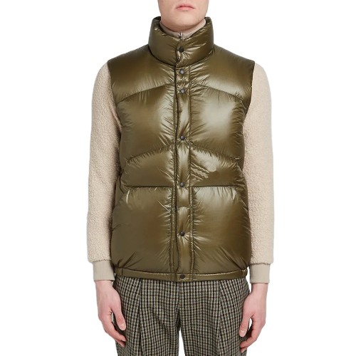 Factory manufacturer custom mens winter funnel neck side pockets waterproof puffer vest