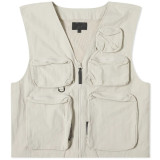 100% Nylon Custom Utility Vest Men Mesh Lining 5 Front Pockets Zipper Closure