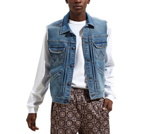 Fashion Wholesale Custom Man Pleated Denim Vest utility vest
